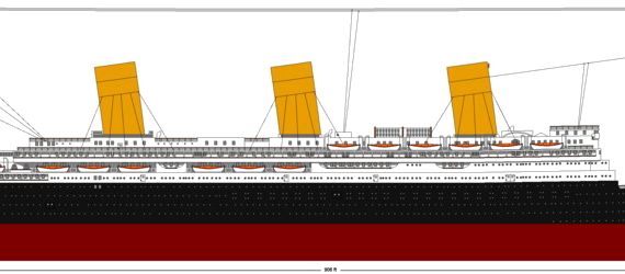 Корабль SS Imperator [Ocean Liner] (1912) - чертежи, габариты, рисунки